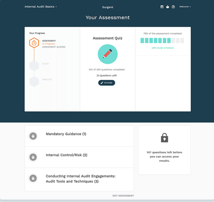 Surgent CIA Review Dashboard 