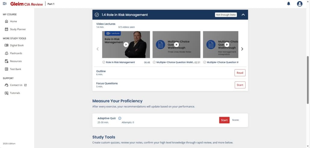 Gleim CIA Review study planner